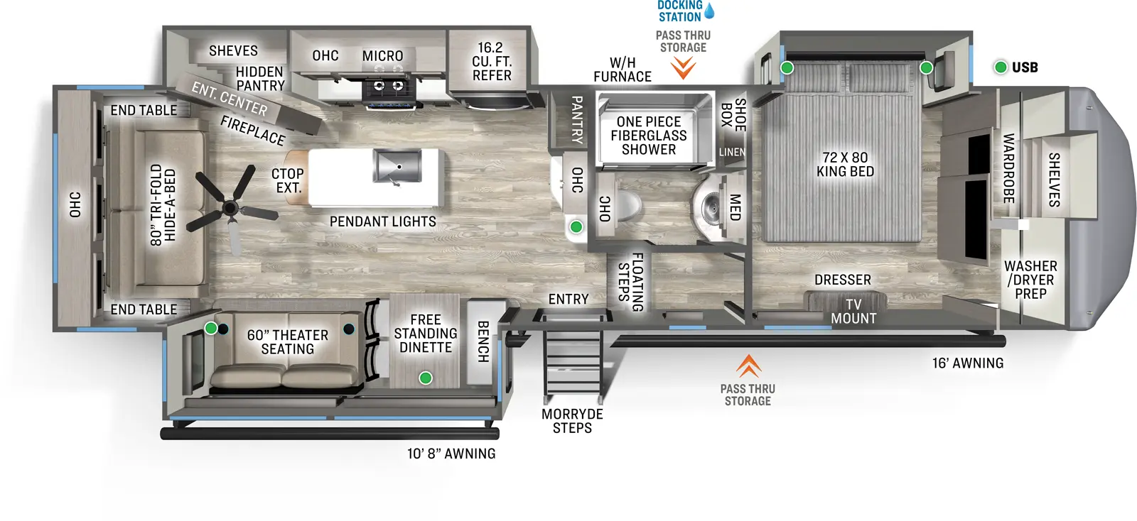 Sierra Fifth Wheels 3370RLS Floorplan
